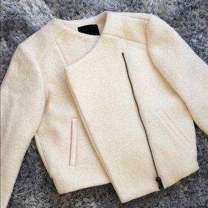 Banana Republic beige moto jacket style coat